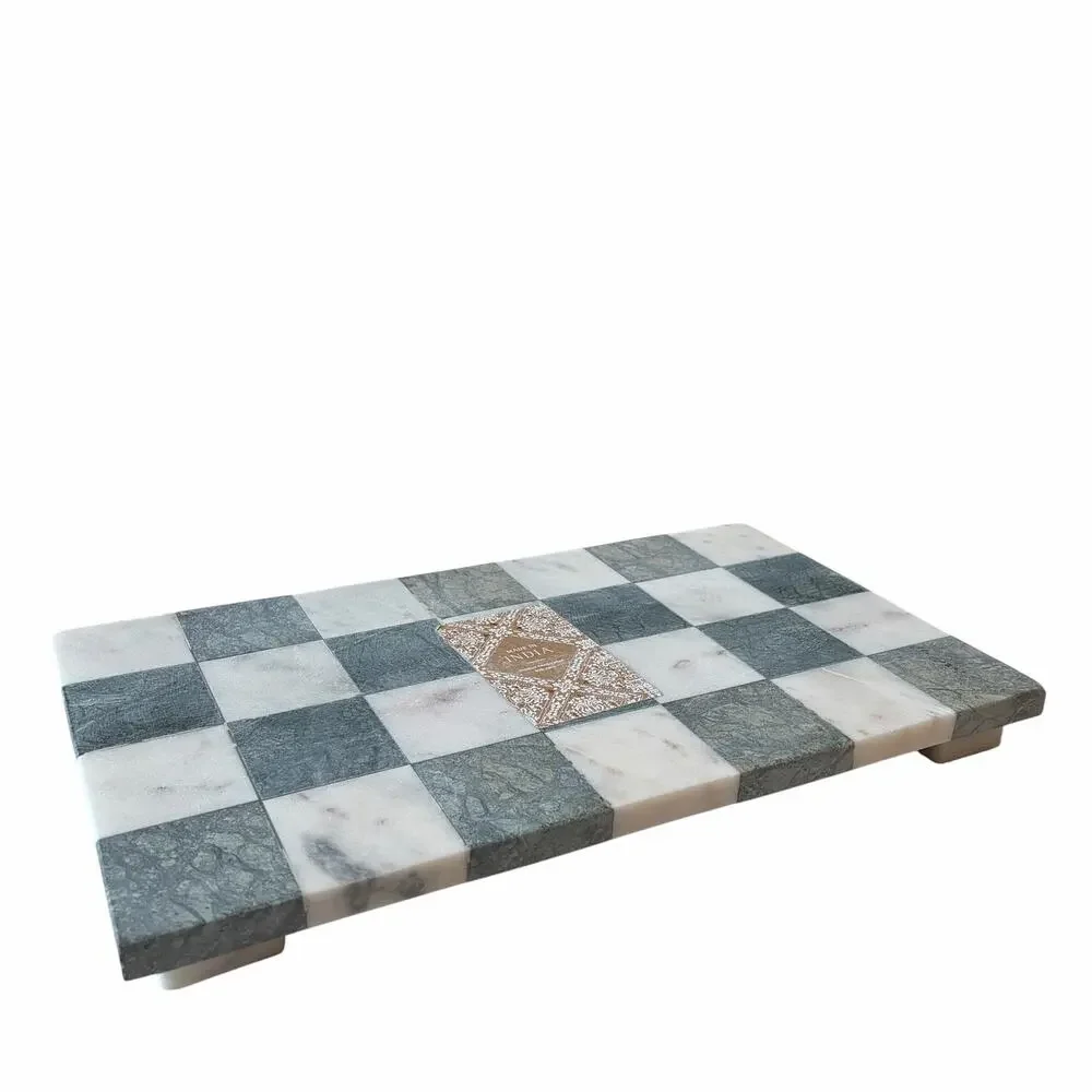 Handcrafted in India marble checkered